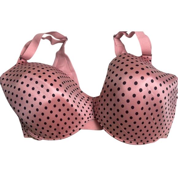 Soma Full Coverage Polka Dot Pink 36DDD Vanishing Back Bra - Picture 2 of 5